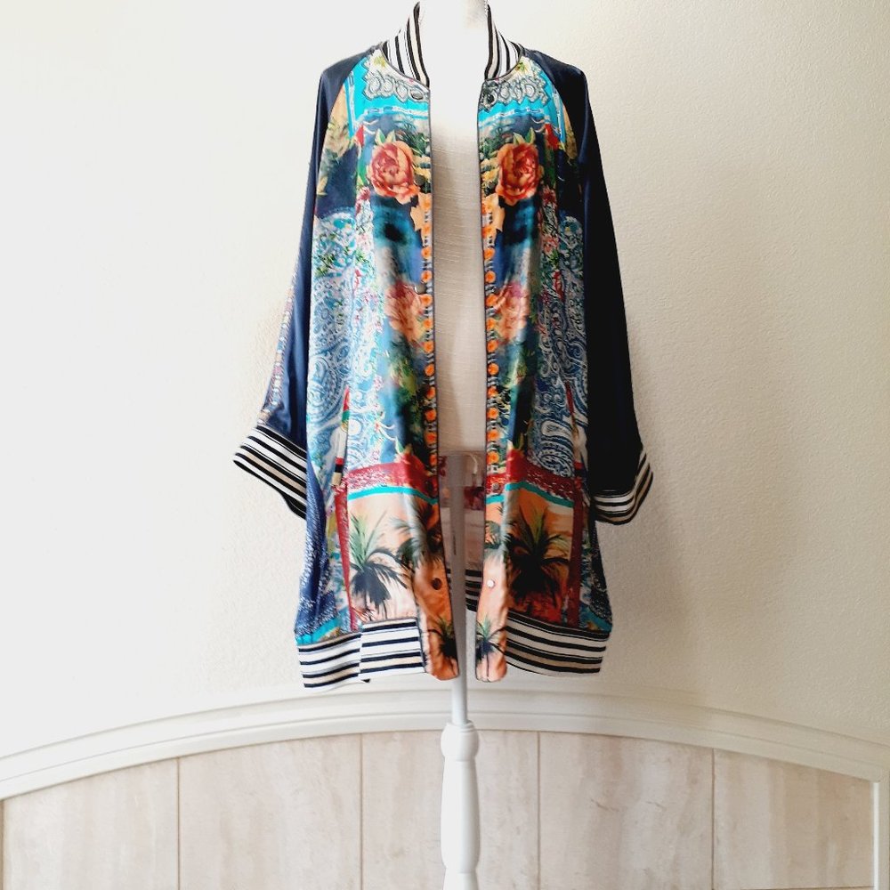 Johnny Was Reversible Silk Jacket